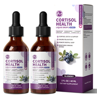 Gouttes Détox Cortisol Rhodiola Phosphatidylsérine Herbe de St. John Vitamine D3 Soutient les Hormones de l'Adrenal pour Femmes Kortisol Minceur