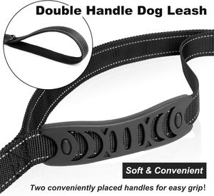 Correa de perro de servicio pesado Correa de perro de doble ASA reflectante de doble cara-Engrosamiento de doble capa, diseño de seguridad bloqueable - Product Image 3