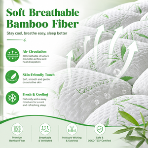Cubrecolchón de Fibra de Bambú, Suave, Transpirable, Acolchado, Refrescante, para Hotel y Hogar - Product Image 3