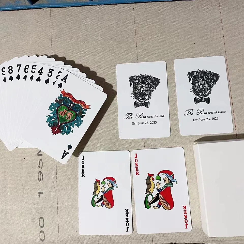 Impression de cartes de jeu personnalisées Carte de jeux de conversation personnalisée pour amis et groupes Cartes Flash deck de poker logo personnalisé noir