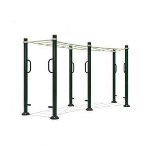 Barre Orizzontali Doppie per Fitness all'Aperto, Barra per <span class=keywords><strong>Trazioni</strong></span> con Tubo Zincato 300x12x260cm, Attrezzatura per Palestra all'Aperto Baihe BH22-19608 - Product Image 5