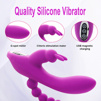 3-in-1 Kaninchen-Vibrator für Erwachsene 10 Vibrationsmodi Vaginal Analkugeln Frauen Klitoris G-Punkt Anale Stimulation Sexspielzeug