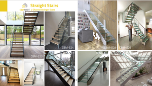 CBMmart Ventas directas de fábrica American Modern Home Indoor <span class=keywords><strong>Escaleras</strong></span> Escalera con barandilla de vidrio Diseño de escalera prefabricada - Product Image 3