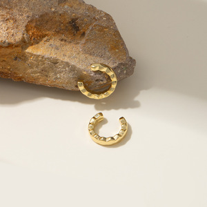 C-Shaped Clip-On <b>Earrings</b> Gold Plated Copper Alloy Geometric Design No <b>Piercing</b> Magnetic Stud <b>Earrings</b> - Product Image 4