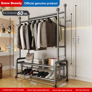 Perchero <span class=keywords><strong>de</strong></span> <span class=keywords><strong>Ropa</strong></span> Moderno Desmontable <span class=keywords><strong>de</strong></span> Hierro con Estantes <span class=keywords><strong>de</strong></span> Almacenamiento, Perchero Independiente con Ruedas para Guardarropa Abierto, para Sala <span class=keywords><strong>de</strong></span> Estar - Product Image 5