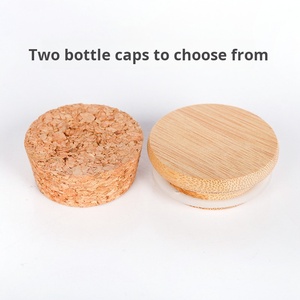 Bouteille en verre borosilicate de haute qualité, hermétique, pour le stockage des aliments et des noix, diamètre 47 mm, 37 mm, 30 mm, avec couvercle en bambou et bouchon en liège. - Product Image 6