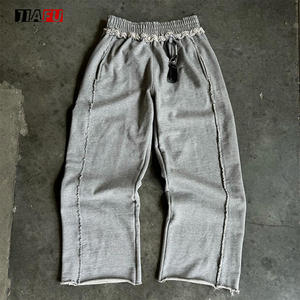 <span class=keywords><strong>Pantaloni</strong></span> Sportivi da <span class=keywords><strong>Uomo</strong></span> a Gamba Larga Personalizzati in <span class=keywords><strong>Cotone</strong></span> di Alta Qualità, Stile Baggy con Elastico in Vita e Cordoncino, per Palestra - Product Image 3