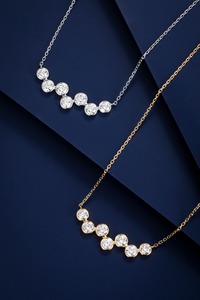 Collar Gargantilla de Oro Amarillo Sólido de 14k con Diamantes Reales para Mujer, Joyería Fina Clásica - Product Image 3