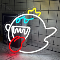 Lumière néon personnalisée en acrylique 3D pour jeux vidéo, étanche IP65, motif de dessin animé mignon, vente en gros, décoration murale néon, sans MOQ