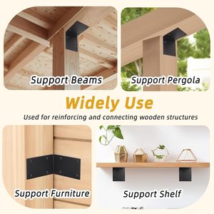 Heavy Duty acciaio L staffa ad angolo retto, rinforzo angolare per legno connettore mensole supporto legno - Product Image 4