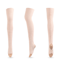 Chaussettes longues côtelées en tricot pour femmes et filles, idéales pour la danse, le yoga, le ballet – Chaussettes hautes côtelées pour la danse, chauffe-jambes
