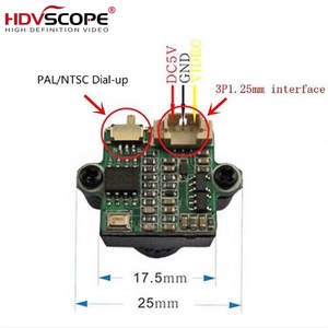 Module de caméra CCTV FPV 24*17*26mm 0.01Lux <span class=keywords><strong>HD</strong></span> CMOS 800TVL avec objectif Fisheye 1.7mm, câble JST 3 broches, DC 3.3V-5.5V - Product Image 2