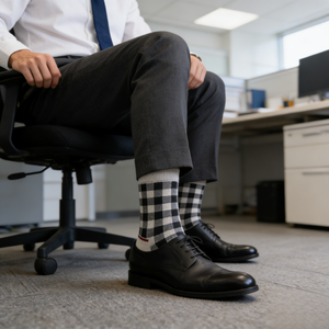 Calzini Formali a Quadri per Uomo e <span class=keywords><strong>Donna</strong></span> con Funzioni Deodoranti e Assorbenti del Sudore, Calzini in Cotone Profondamente Personalizzati - Product Image 4