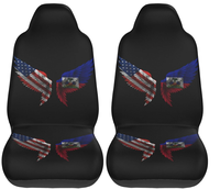 Housse de siège de voiture en polyester avec impression numérique haute définition de la carte d'Haïti, lavable, avec dos élastique, logo personnalisé, accepte les commandes en gros