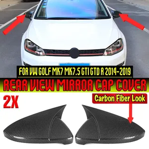 Par de Cubiertas para Espejos Retrovisores Laterales de Coche, Carcasas para Espejos Retrovisores para Volkswagen VW Golf Mk6 Mk7 Mk7.5 GTI GTD R 2009-2019 - Product Image 1