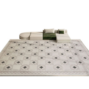 พรมปูพื้นทรงเรขาคณิตสไตล์ฝรั่งเศส รูปทรงสี่เหลี่ยมผืนผ้า กันลื่น สำหรับห้องนั่งเล่น ใช้ในบ้าน ลายที่ 1 ลายที่ 2 ลายที่ 3 ลายที่ 4 - Product Image 1