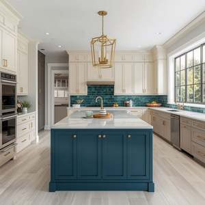 Porte de cuisine en bois laqué en gros, placage de bois mélaminé, avec toutes sortes de lignes de production, portes de cuisine - Product Image 5