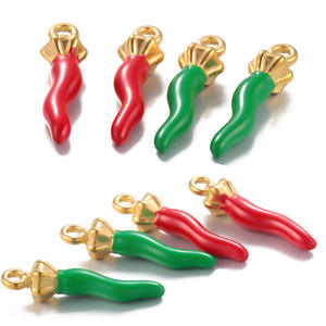 A2845 collier à breloques en émail et poivre chaud pendentif en acier inoxydable coloré pour bijoux à bricoler soi-même - Product Image 1