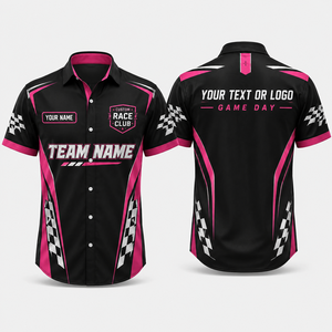 เสื้อทีมแข่งแบบติดกระดุมเสื้อโลโก้ส่วนบุคคล - Product Image 4