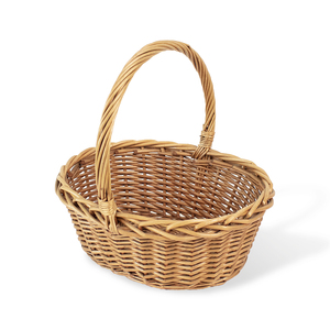 Handmade Oval Natural Willow Organizer Woven Small <strong>Basket</strong> Set <strong>With</strong> <strong>Handle</strong> Big Black <strong>Wicker</strong> <strong>Baskets</strong> for Gift - Product Image 1