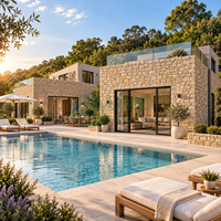 Villa préfabriquée modulaire de luxe en acier léger, maison en acier léger pour maison familiale ou complexe hôtelier