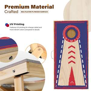 Juego de Cornhole Plegable - Tableros de Cornhole Portátiles de Madera con 8 Bolsas de Frijoles Diseño Rojo/Azul Juego de Jardín para Fiestas al Aire Libre - Product Image 5