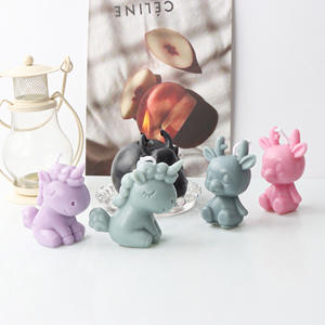 Dessin animé tête de buffle bougie moule bricolage Silicone <span class=keywords><strong>licorne</strong></span> bougie résine époxy moule à la main fée cerf gypse Fondant moule décor à la maison - Product Image 6