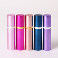 Flacon pulvérisateur de parfum en aluminium électroplaqué de 5 ml pour cosmétiques en gros, avec doublure intérieure en aluminium, Zhejiang