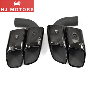 <span class=keywords><strong>1</strong></span> cặp 304 thép không gỉ xả lời khuyên cho Porsche Cayenne 2010 2014 Turbo Muffler ống xả hệ thống ống xả xe đuôi họng - Product Image 1