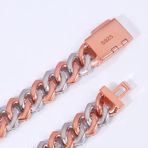 חם מכירה שני טון 10 מ "מ vs צמיד מויסאניט 925 מוצק כסף עגול שרשרת שרשרת קוביה גברים כיסו את תכשיטי היפ הופ - Product Image 2