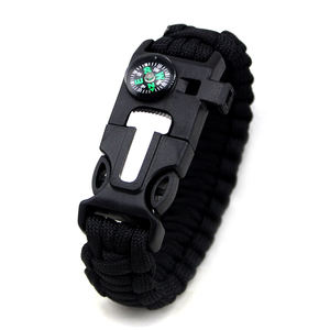 Wholesale Custom Camping Hiking Emergency Gear Quick Release <strong>Buckle</strong> Survival <strong>Whistle</strong> Compass Paracord Bracelet - Product Image 1