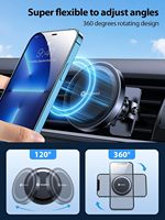 Pemegang Ponsel Mobil Magnetik untuk Ventilasi Udara, Magnet Kuat yang Ditingkatkan 360 °   Rotasi Anti Jatuh, Logo Kustom OEM Grosir untuk Semua Smartphone
