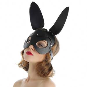 Niusida nouvelles femmes <span class=keywords><strong>lapin</strong></span> filles couvre-chef accessoires Halloween mascarade fête visage bouclier <span class=keywords><strong>Sexy</strong></span> cuir noir <span class=keywords><strong>lapin</strong></span> <span class=keywords><strong>masque</strong></span> décoratif - Product Image 2