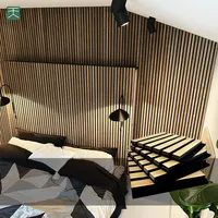 Tiange-tablero decorativo de absorción de sonido, Panel acústico de chapa de madera Pet y listón para Interor de pared y techo
