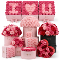 Hotsale Nieuwe Grote Eeuwige Rozen Bloemstuk Bruiloft Tafel Bloemstukken Kunstmatige Witte Roze Ge conserveerde Bloem Cadeau