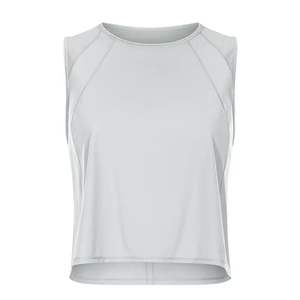 Camiseta Deportiva sin Mangas para Hacer Ejercicio, Cuello Redondo, Ajustada, de Punto Acanalado, Transpirable, de Spandex/Nailon, Color Sólido - Product Image 3