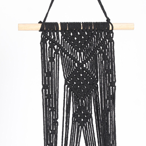 DP Boho Home <b>Decor</b> Indoor Outdoor Plant Hanger Black Wood Beads <b>Flower</b> Pot Holder Tassels Hanging Planter Garden - Product Image 3