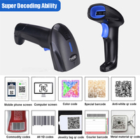 Escáner de Código de Barras 2D BT Compatible con Escaneo de Pantalla de Teléfono, Lector de Códigos QR con Batería de 1800 mAh, 20 Horas de Escaneo Continuo