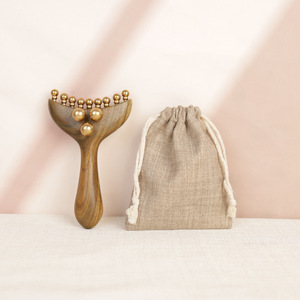 Cepillo de meridianos de madera y latón, herramienta Gua Sha, masajeador de cuerpo completo para pecho y senos, incluye masaje de <span class=keywords><strong>ganglios</strong></span> <span class=keywords><strong>linfáticos</strong></span> axilares para masaje facial - Product Image 4
