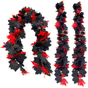 Guirlande artificielle de vigne d'érable pour jeunes ruraux, 5,7 pieds, noir, orange, rouge, décoration d'automne pour la maison, la fête, la décoration de table - Product Image 3