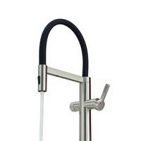 Keran Dapur Modern Hitam Bahan Stainless Steel 304 Putar 360 Derajat Desain Fleksibel Tarik Keluar Pemasangan di Dek Penggunaan Hotel 1