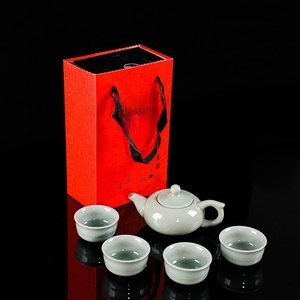 Juego de Té de Viaje <span class=keywords><strong>Ding</strong></span> Kiln Kung <span class=keywords><strong>Fu</strong></span>, Cerámica con Acabado Mate, Una Tetera y Dos Tazas, Minimalismo Moderno, Portátil, con Logotipo Publicitario Promocional - Product Image 2
