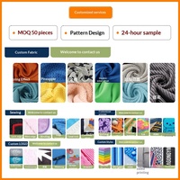 Serviette de golf en microfibre personnalisable pour l'export, avec ourlet surjeté, motif à carreaux, impression double face, séchage rapide