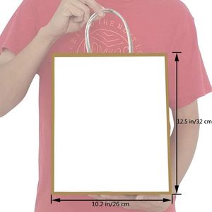 Custom Premium Eco-Friendly Birthday Gifts Wedding Party Celebration Kraft Paper <b>White</b> and Gold Gift <b>Bags</b> - Product Image 2