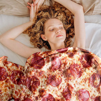 Digitaldruck decke heiß rund Polyester Pizza Coral Flanell decken weiche Burrito-Klimaanlage Bedruckte Decke
