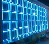 Dernier design 3d abyss infinity miroir led lettre abys infinity miroir néon signe infinity miroir lumière infinie