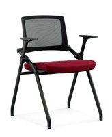 Chaise de formation ergonomique pliable et empilable sur mesure OEM, design moderne, dossier en maille PP, siège en mousse moulée, accoudoirs, pour la maison et le bureau