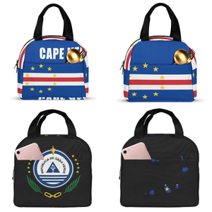 Sac isotherme économique pour <span class=keywords><strong>le</strong></span> déjeuner, motif drapeau du <span class=keywords><strong>Cap</strong></span>-<span class=keywords><strong>Vert</strong></span>, idéal pour les voyages, pique-niques, école, bureau, vente en gros - Product Image 1