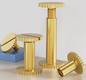 Vis de reliure à fente moletée en laiton pour hommes et femmes, vis de reliure à tête plate en laiton pour carnets de poche, rivets Chicago - Product Image 5