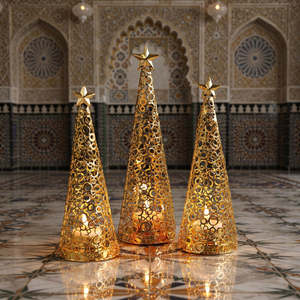 מנורות פלסטיק בסגנון מרוקאי של מרמי עם חרוזים, פנסי רוח רטרו, פנסי פסטיבל מזרחיים, פנסי נרות - Product Image 4